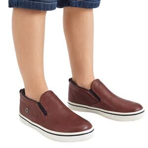 Nautica Boys Akeley Slip-On Casual Dress Shoes Brown Leather Cushioned Size 13